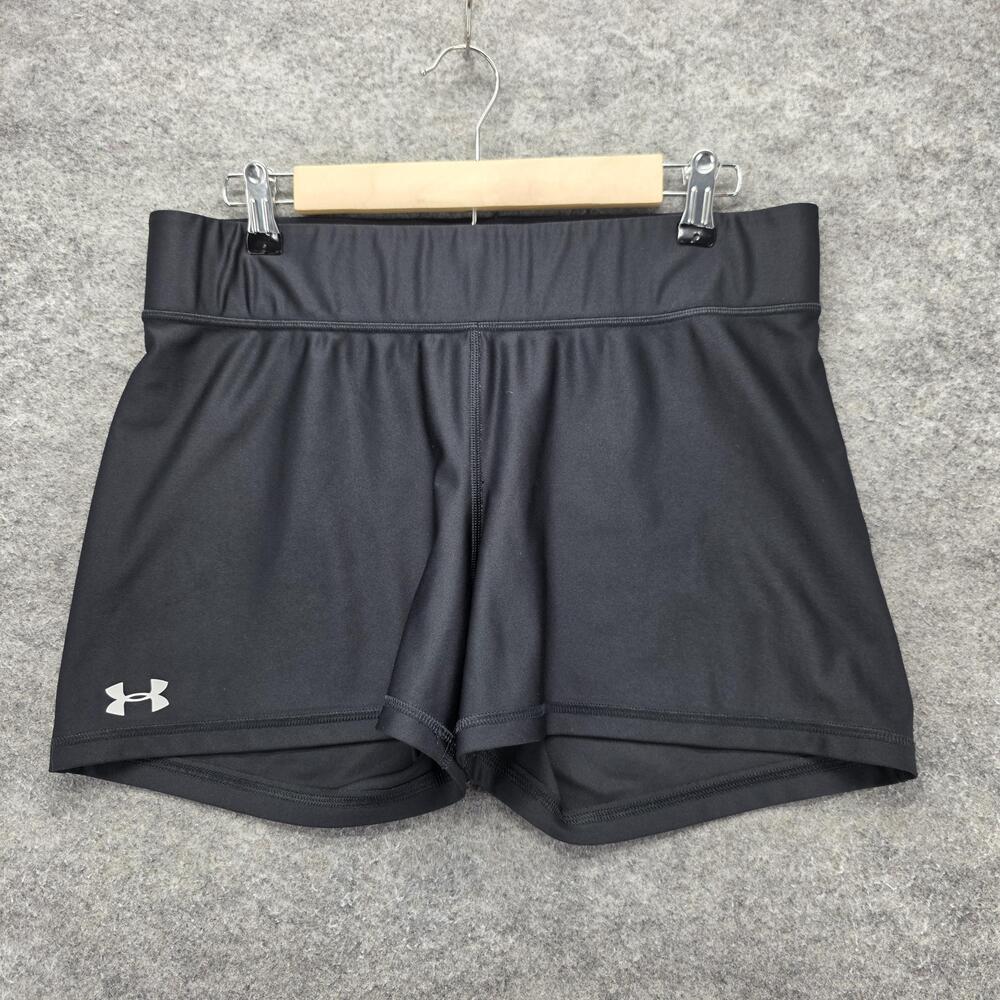 Under Armour Shorts Womens 2XL Black 4 In Compression Gym Lined Elastic Waist